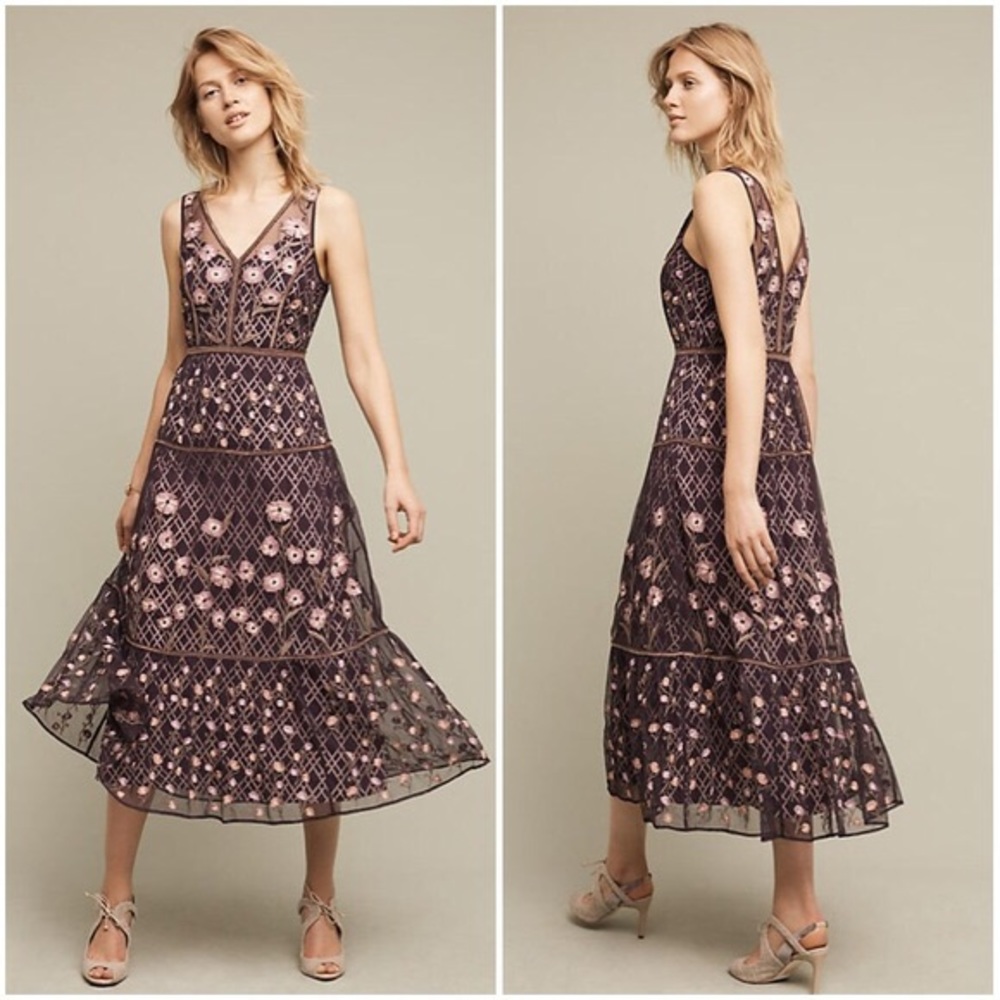 Moulinette Soeurs Anthropologie Beaded Boho Gown